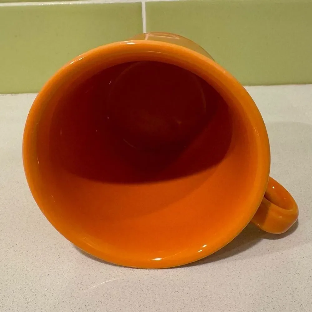 Vintage Fiestaware Tangerine Ring Handle Mug — Orange Fiesta Coffee Cup